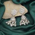 Exclusive White Color Kundan Earrings With Antique Touch Perfect For Party And Bridal Wear - White
