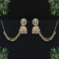 White Color Kundan Earrings Classic Ethnic Festive Jewelry Style - White