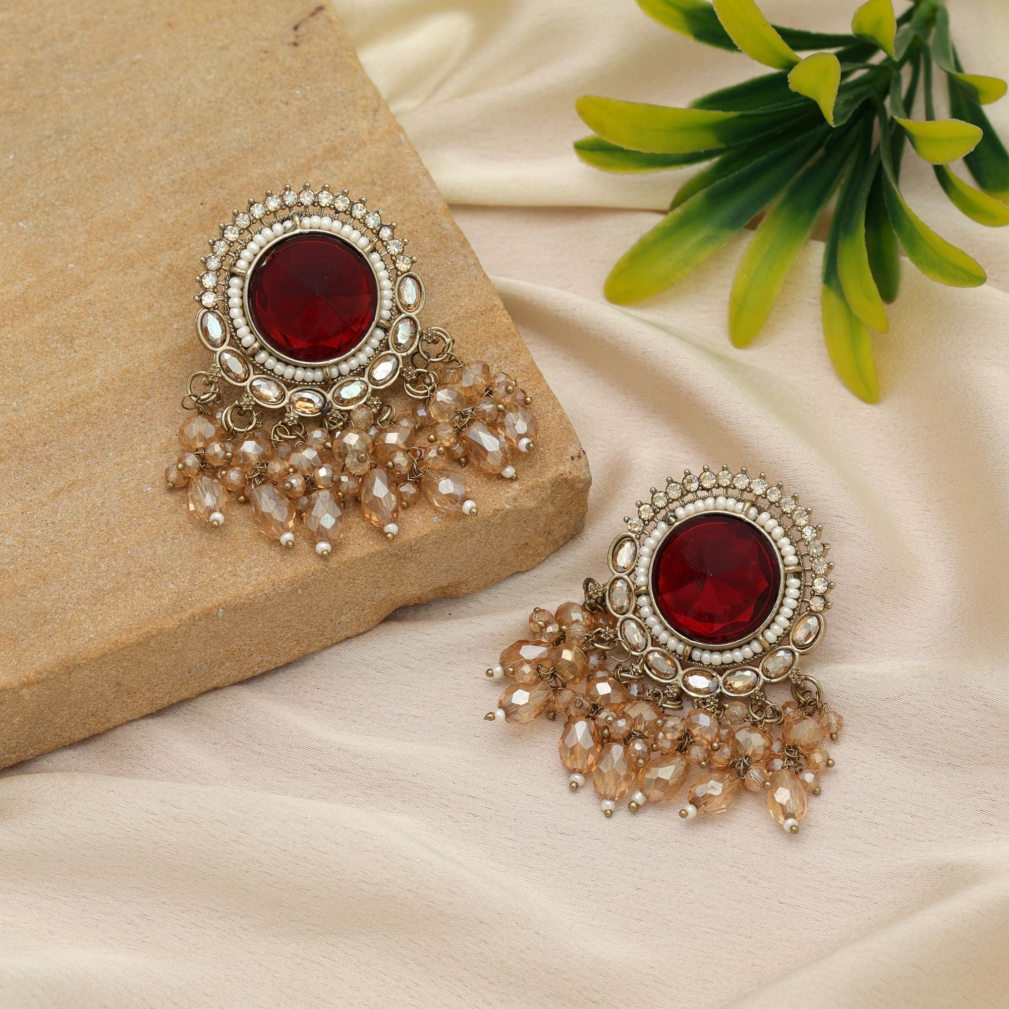 Artistic Kundan Earrings For Grand Celebration Wear