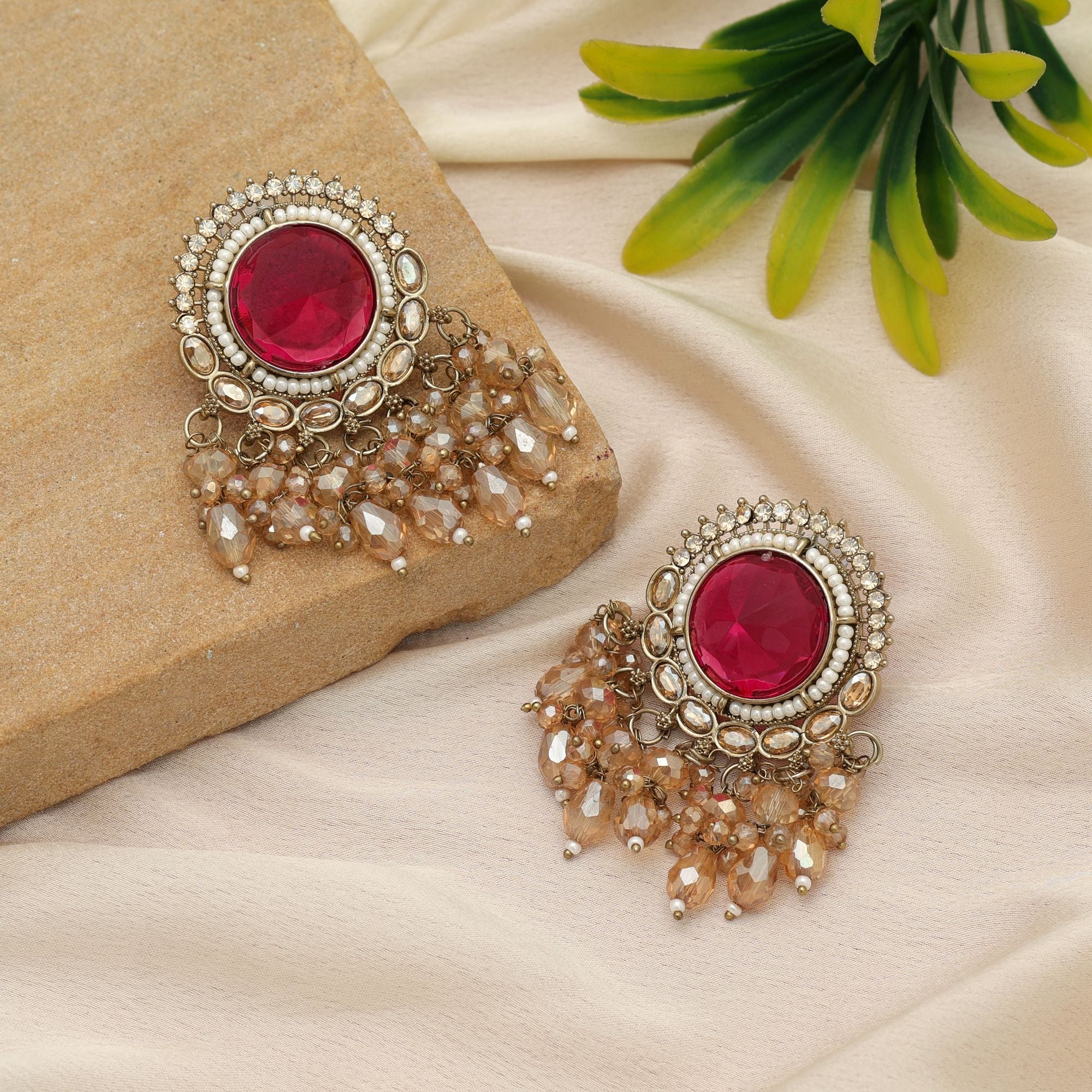 Artistic Kundan Earrings For Grand Celebration Wear