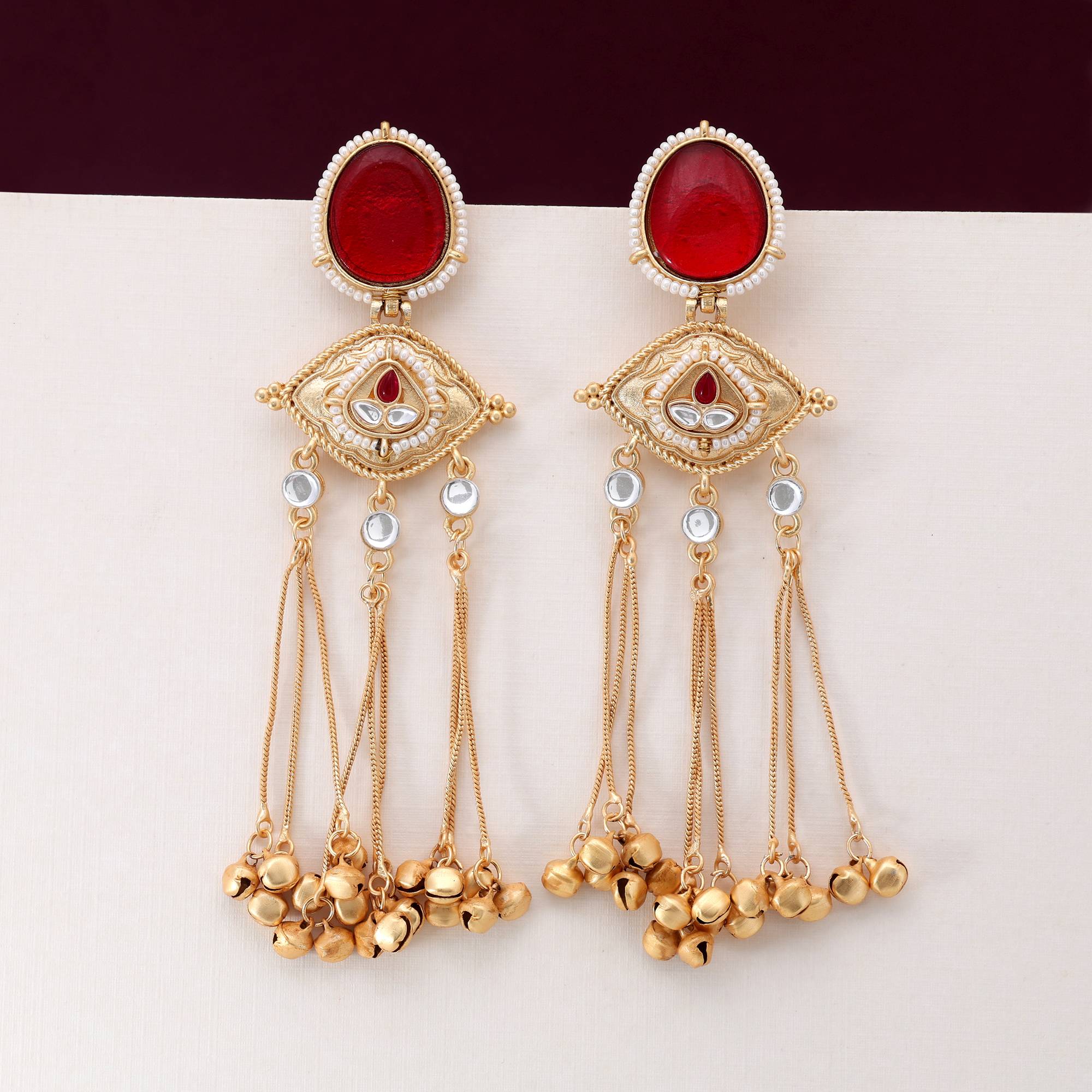 Handcrafted Long Kashmiri Earrings For Elegant Indian Look