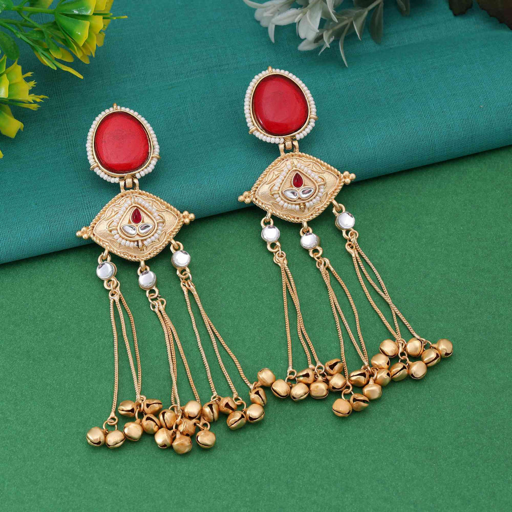 Handcrafted Long Kashmiri Earrings For Elegant Indian Look