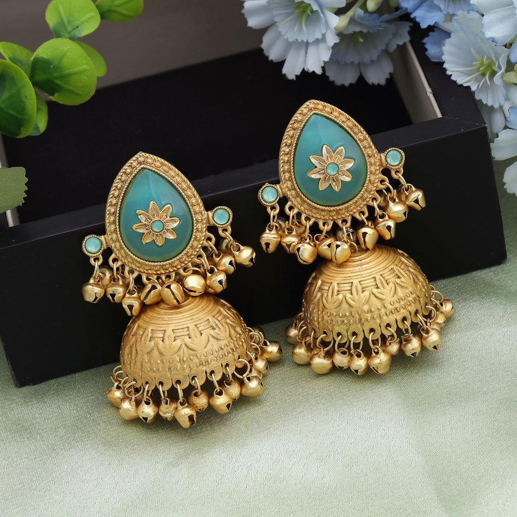 Big Size Jhumka Kasmiri Earrings Elegant Ethnic Festive Jewelry Collection