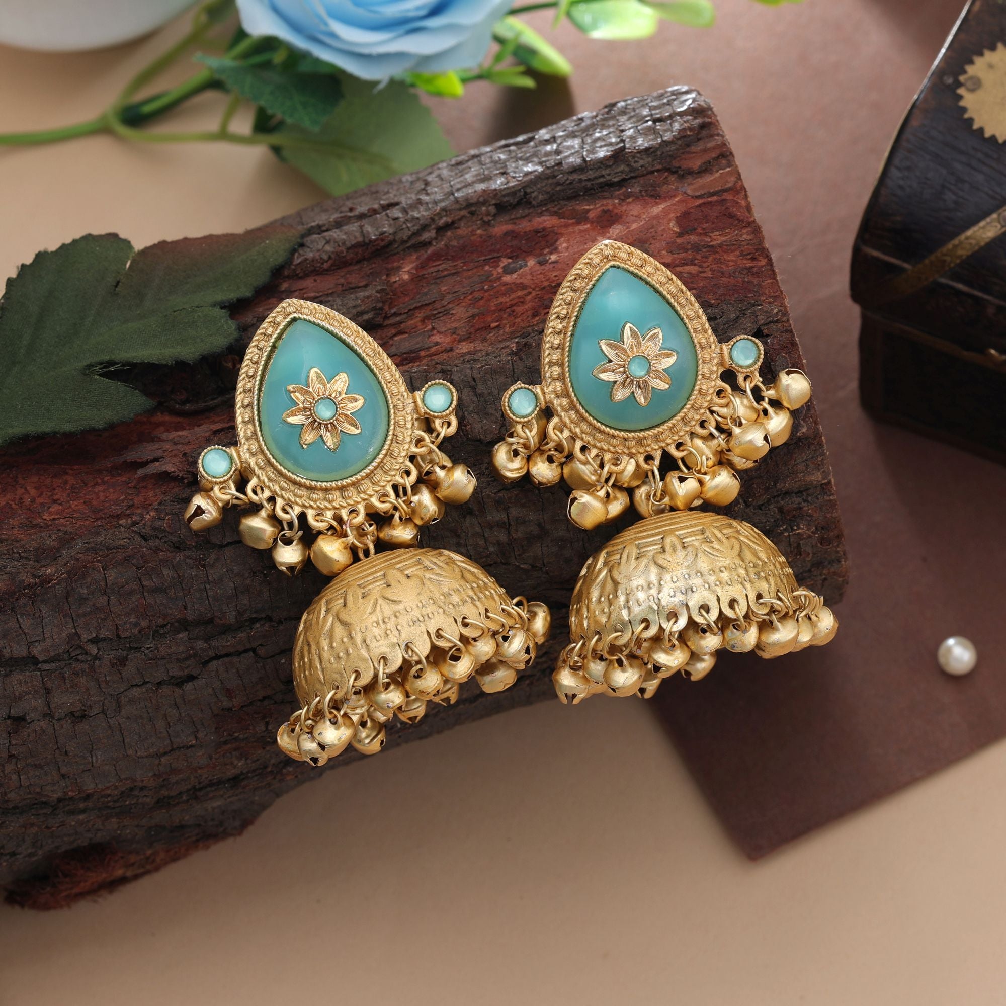 Big Size Jhumka Kasmiri Earrings Elegant Ethnic Festive Jewelry Collection