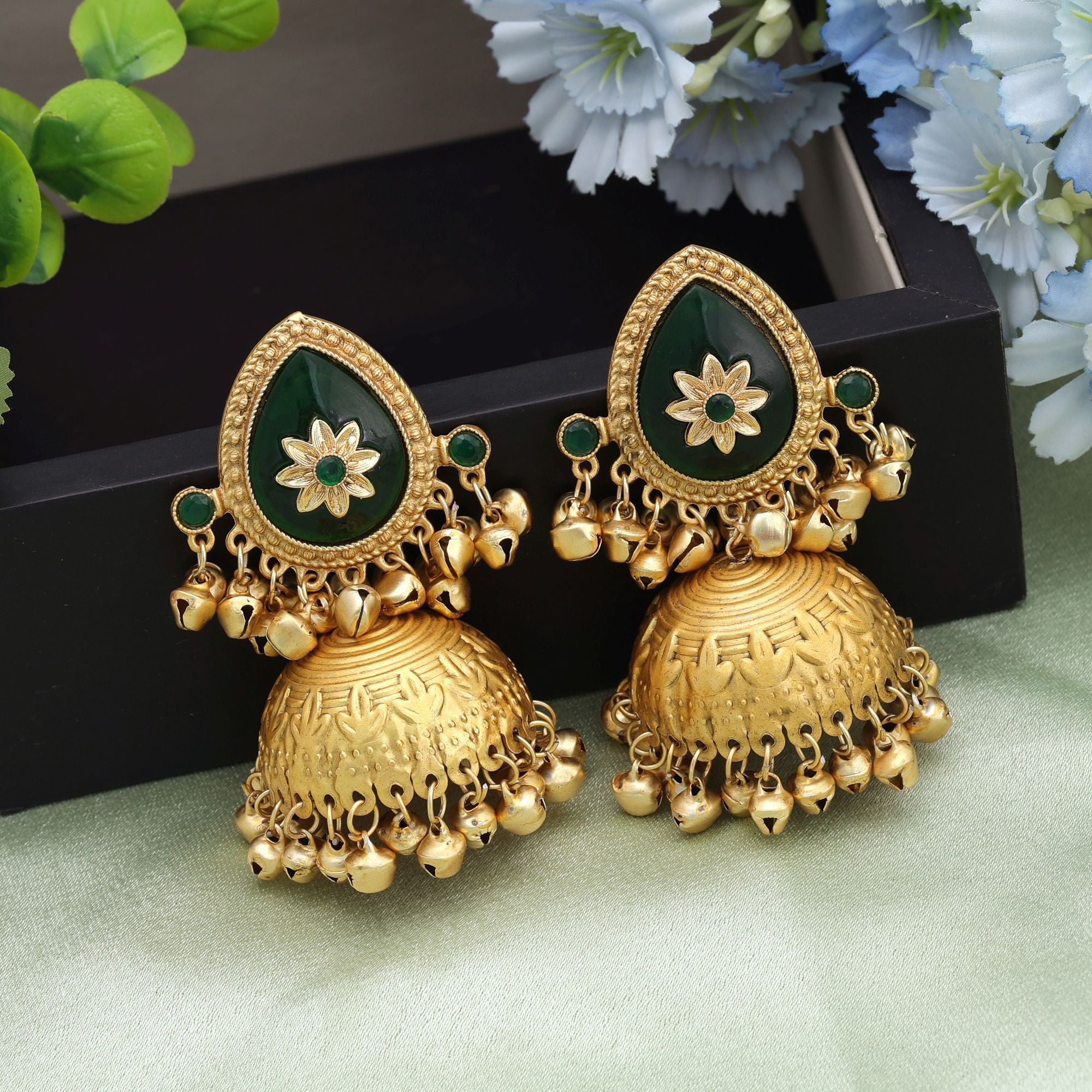 Big Size Jhumka Kasmiri Earrings Elegant Ethnic Festive Jewelry Collection
