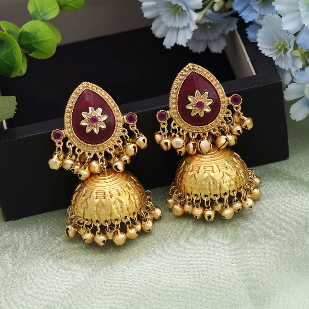 Big Size Jhumka Kasmiri Earrings Elegant Ethnic Festive Jewelry Collection