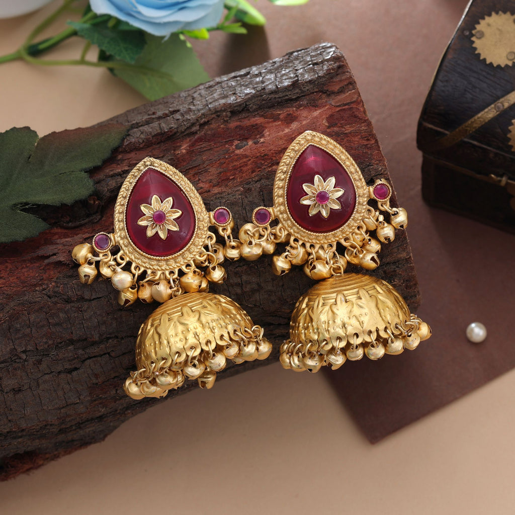 Big Size Jhumka Kasmiri Earrings Elegant Ethnic Festive Jewelry Collection