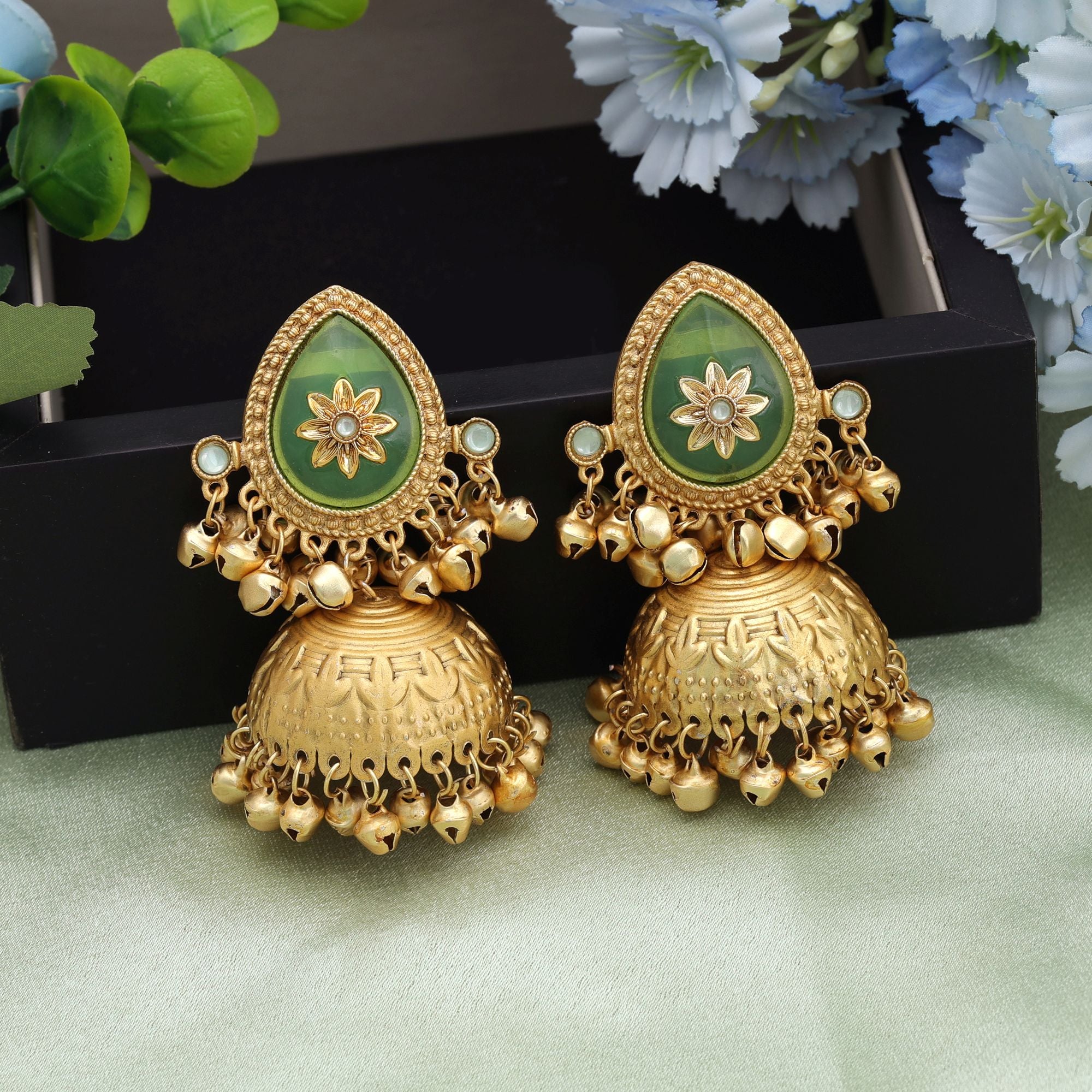Big Size Jhumka Kasmiri Earrings Elegant Ethnic Festive Jewelry Collection