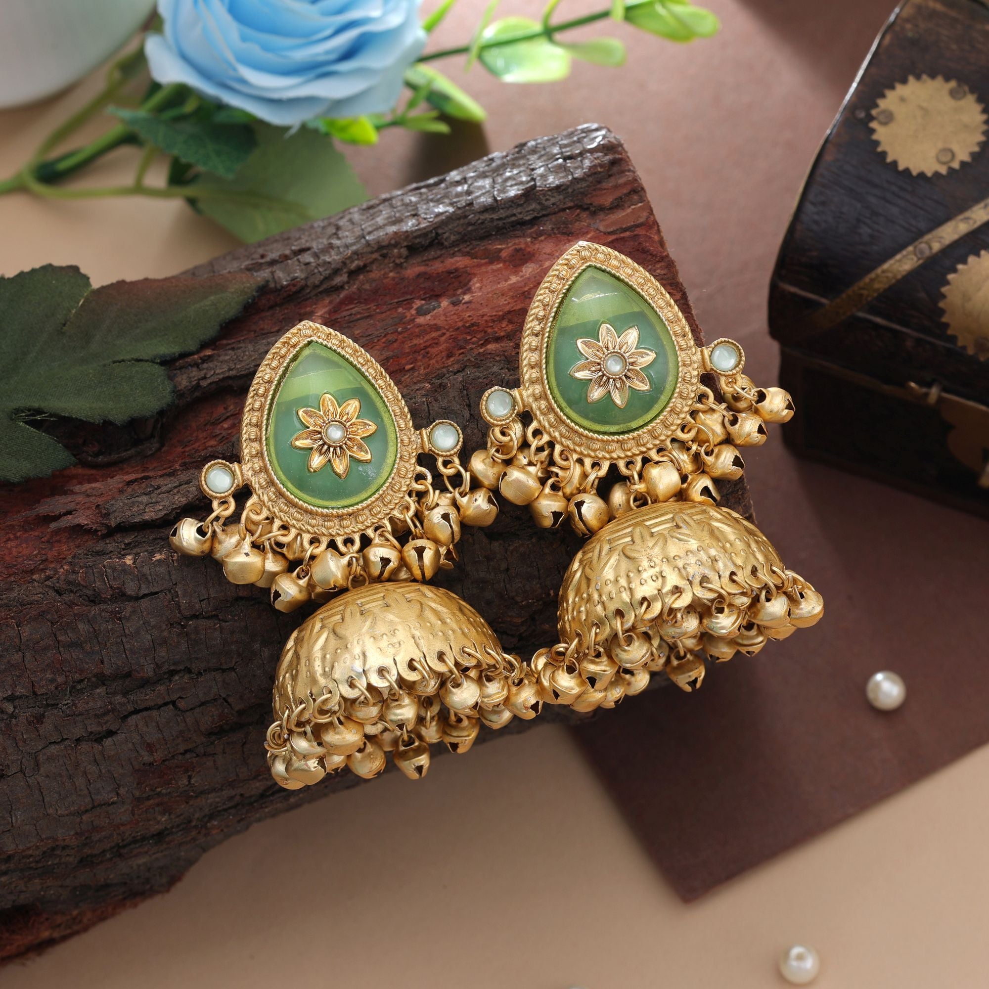 Big Size Jhumka Kasmiri Earrings Elegant Ethnic Festive Jewelry Collection