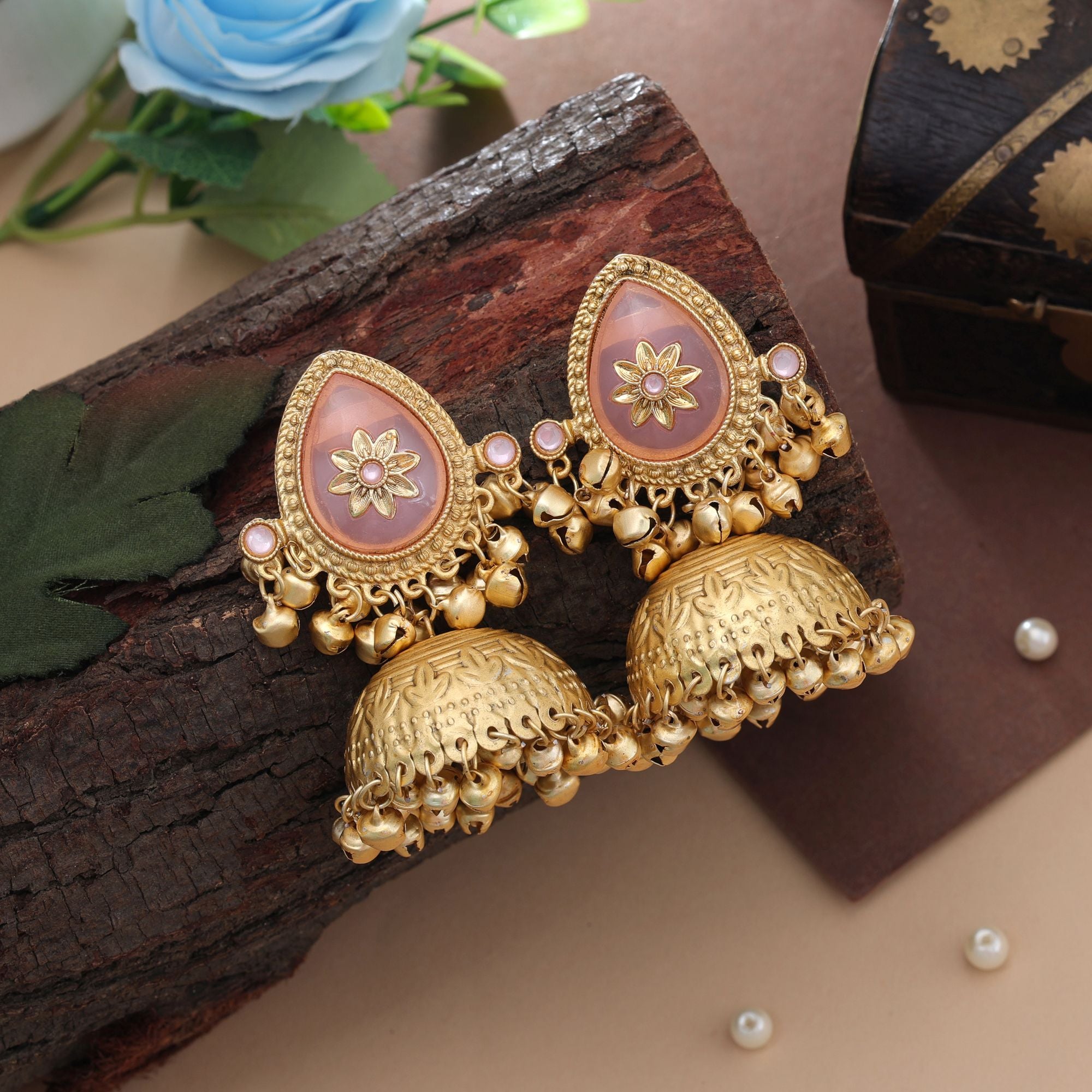 Big Size Jhumka Kasmiri Earrings Elegant Ethnic Festive Jewelry Collection