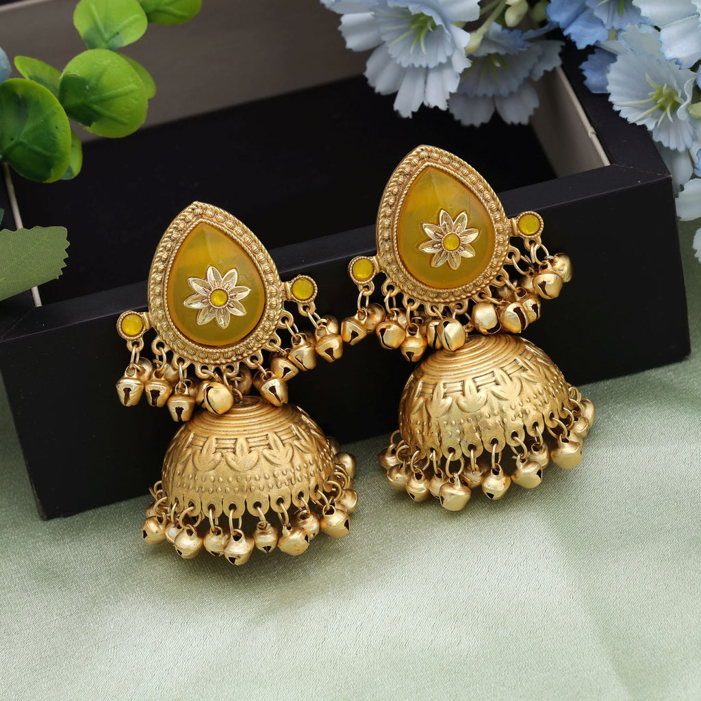 Big Size Jhumka Kasmiri Earrings Elegant Ethnic Festive Jewelry Collection