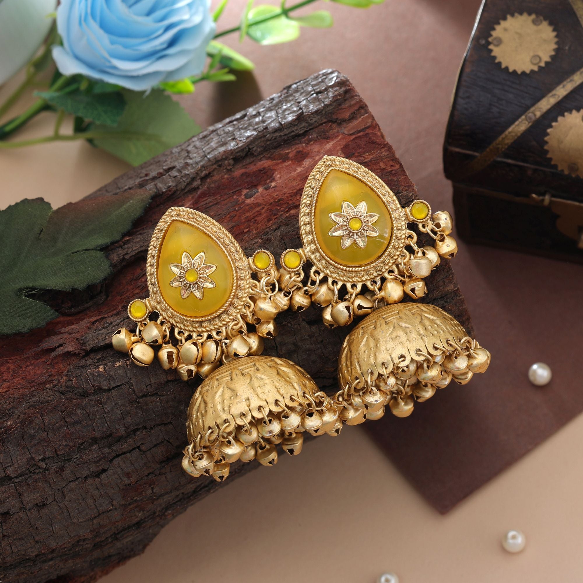 Big Size Jhumka Kasmiri Earrings Elegant Ethnic Festive Jewelry Collection