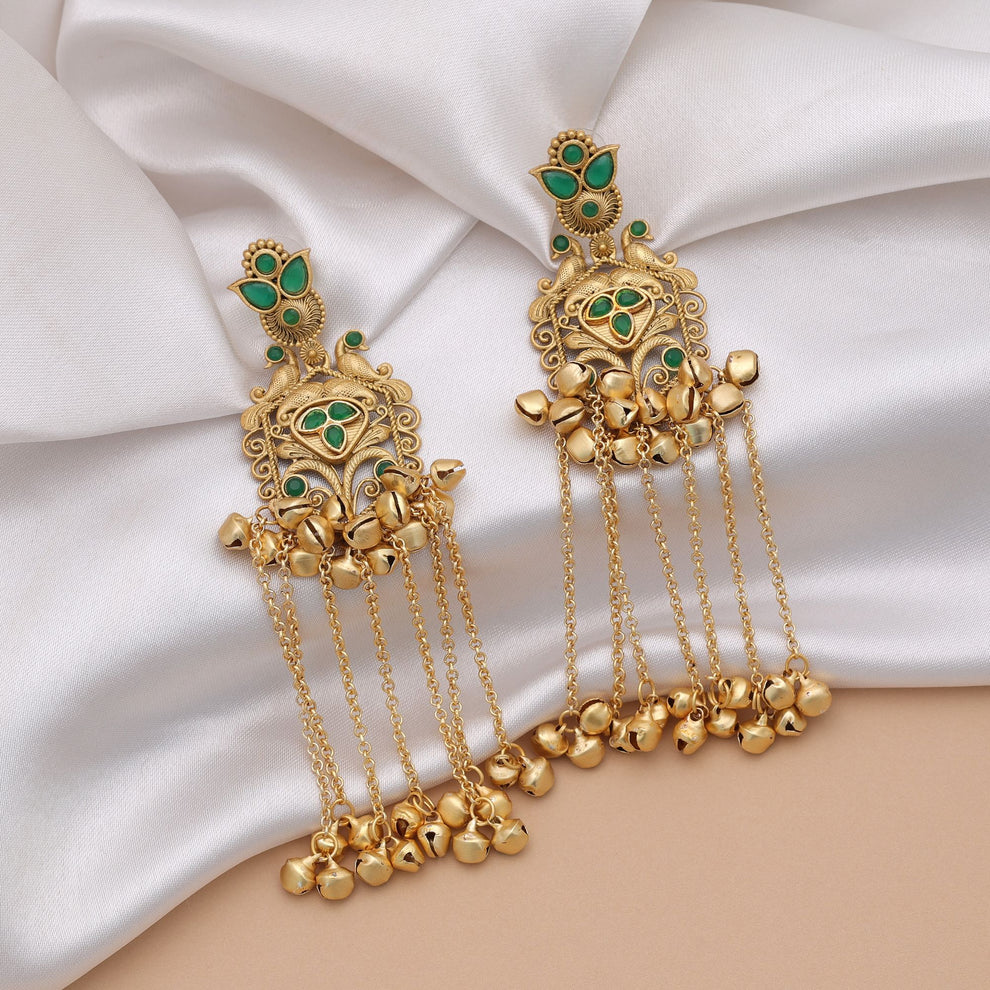 Gorgeous Long Kasmiri Earrings With Traditional Ethnic Fashion Jewelry Design