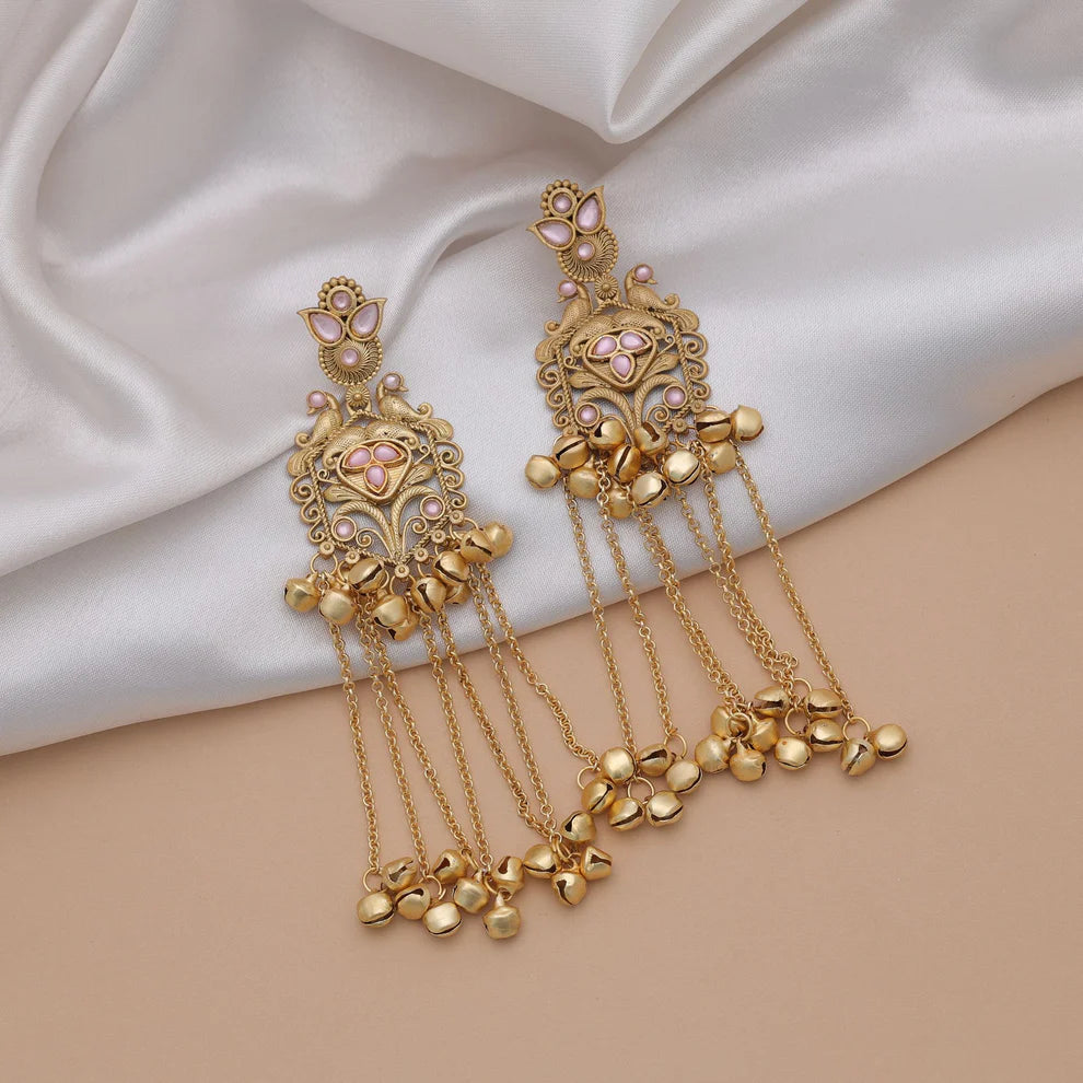 Gorgeous Long Kasmiri Earrings With Traditional Ethnic Fashion Jewelry Design