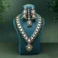 Stylish Green Color Kundan Necklace Set Designed With Premium Detailing For Party And Festival Wear - Green