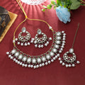 Stunning Rani Color Kundan Necklace Set Traditional Royal Fashion Collection