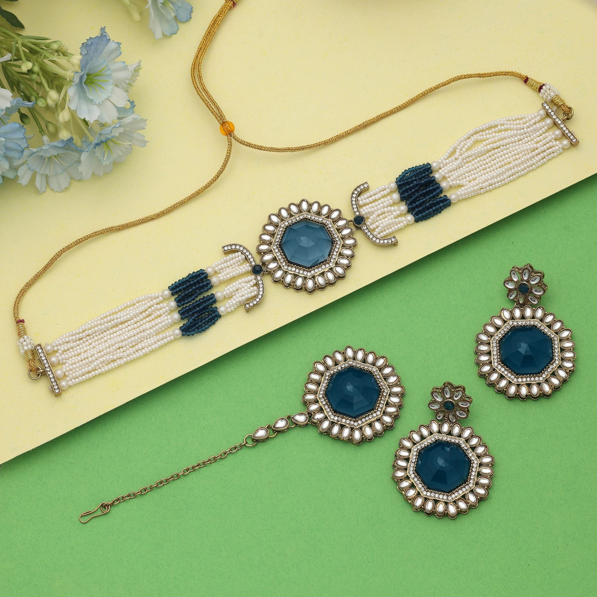 Grand Maroon Color Choker Kundan Necklace Set Premium Design Collection