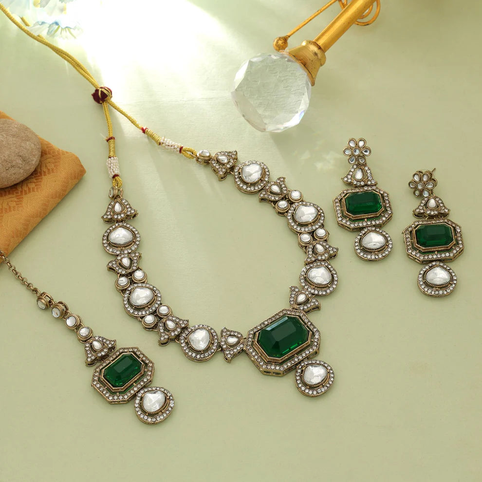 Beautiful Kundan Necklace Set For Women Ethnic Wedding Fashion Style