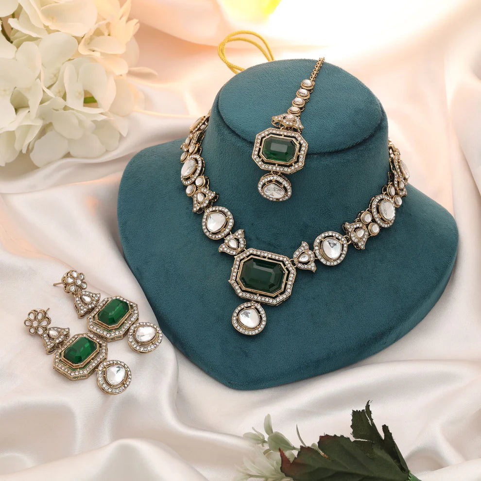 Beautiful Kundan Necklace Set For Women Ethnic Wedding Fashion Style