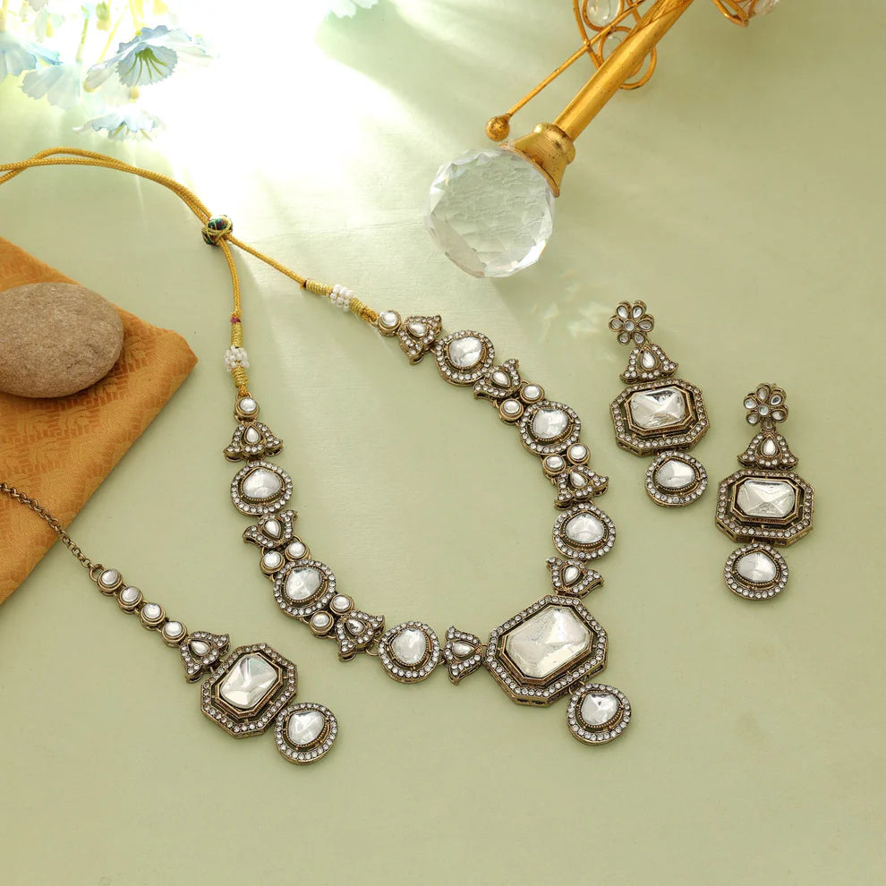 Beautiful Kundan Necklace Set For Women Ethnic Wedding Fashion Style