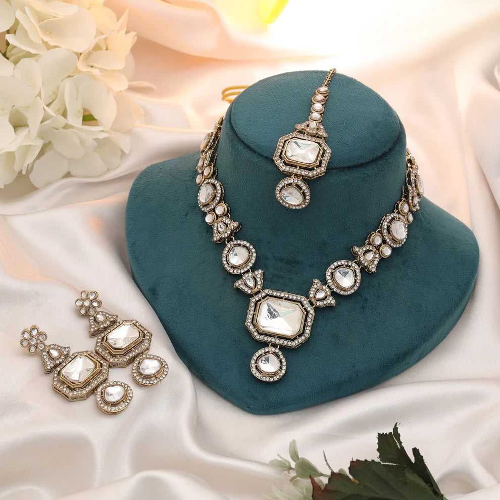 Beautiful Kundan Necklace Set For Women Ethnic Wedding Fashion Style