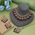 Royal Meena Work Kundan Necklace Set With Traditional Bridal Design