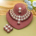 Graceful Kundan Necklace Set With Elegant Bridal Fashion Appeal