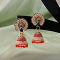 Beautiful Red Color Meenakari Earrings Perfect For Traditional Events And Elegant Outfits - Red