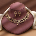 Rani & Green Color Matte Gold Necklace Set Designed For Statement Traditional Wear - Rani & Green