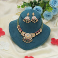 Rani & Green Color Matte Gold Necklace Set Trendy Festive Traditional Party Wear Jewelry - Rani & Green