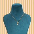 Gold Color Chain Pendant Inspired Shri Krishna Flute Design For Cultural Wear - Gold