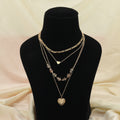 Multi Color Multi Layer Chain Necklace Stylish Modern Layered Jewelry - Multi