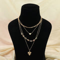 Multi Color Multi Layer Chain Necklace Bold Fashion Statement Jewelry - Multi
