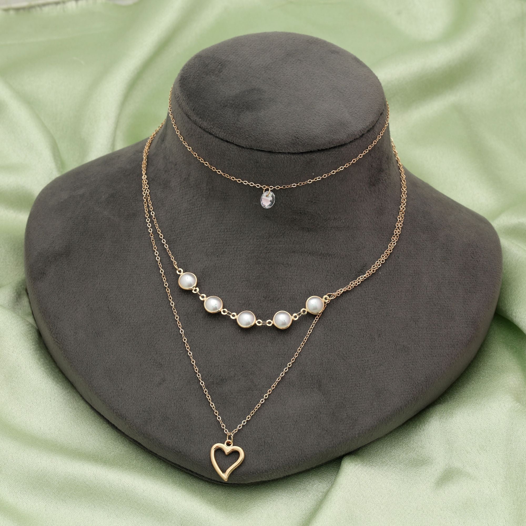Gold Color Multi Layer Chain Necklace Classic Stylish Fashion Jewelry - Gold