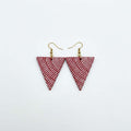 Red Color Wooden Handcraft Earrings Designed With Classic Ethnic Handmade Wooden Bead Elements - Red