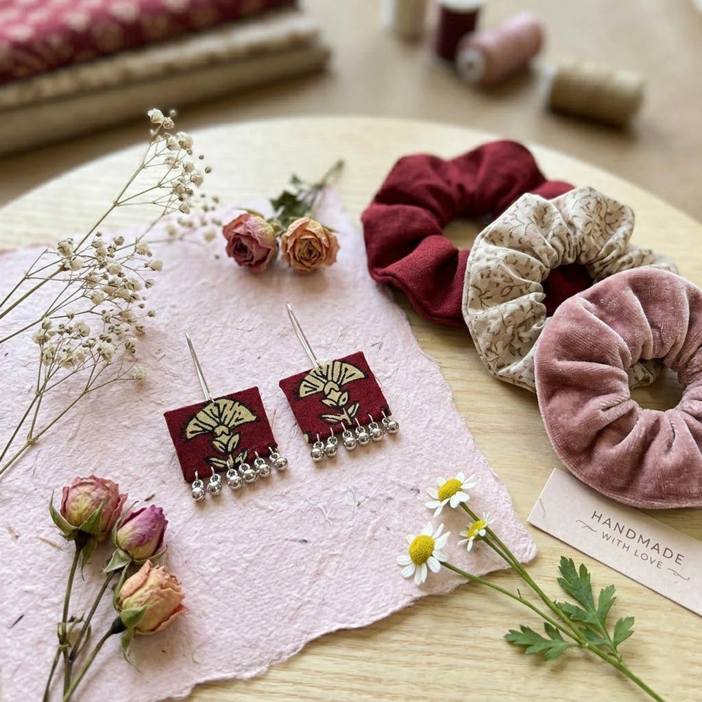 Premium Maroon Color Handcraft Earrings Traditional Wedding Jewelry Design
