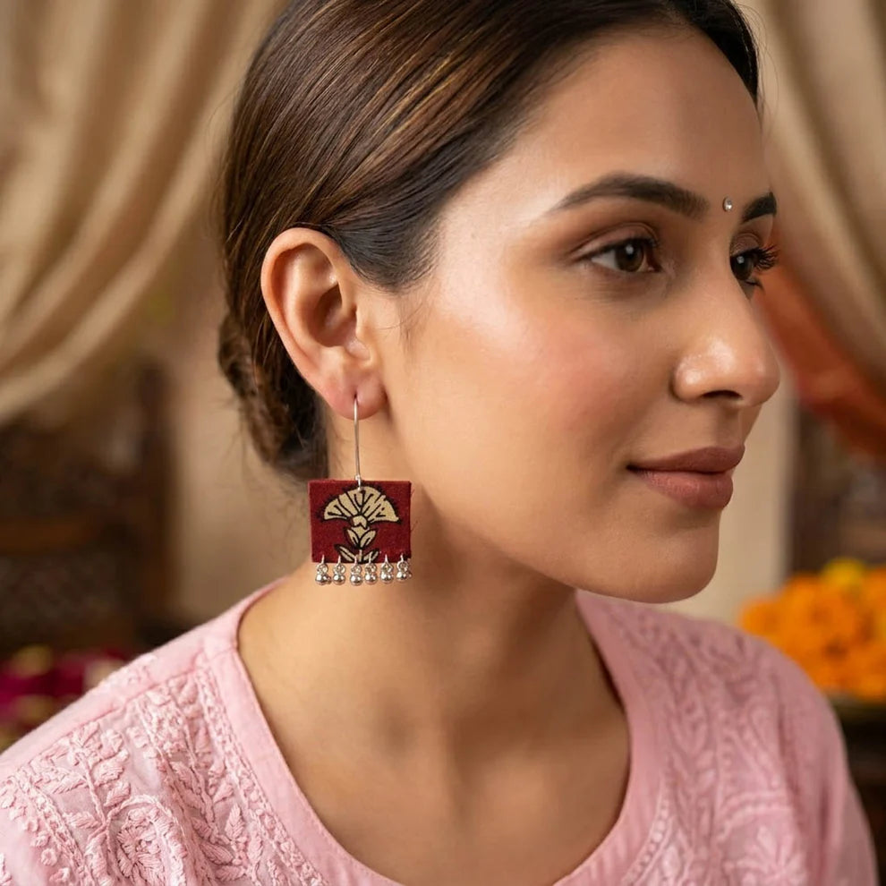 Premium Maroon Color Handcraft Earrings Traditional Wedding Jewelry Design