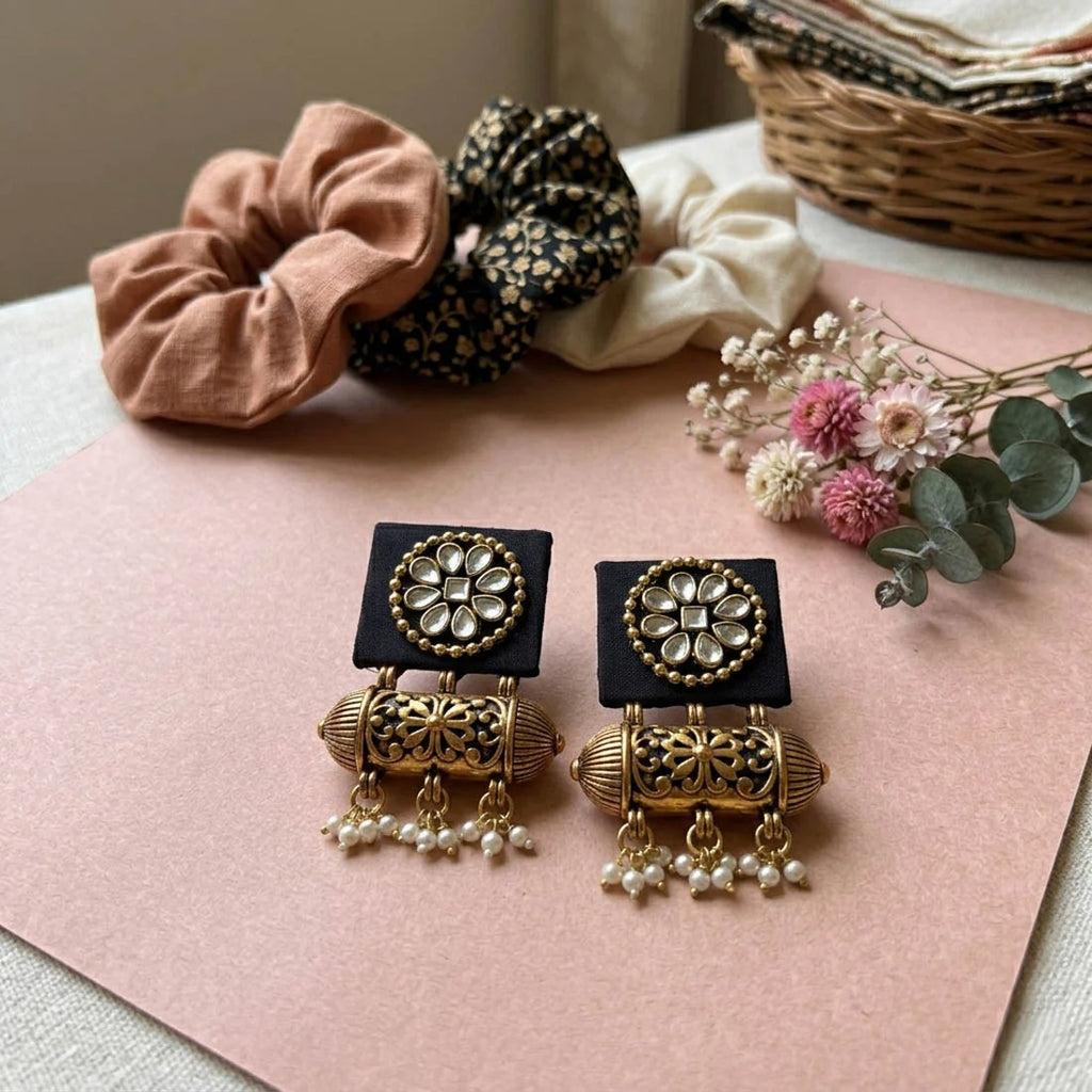 Stylish Handcrafted Earrings Modern Ethnic Fusion Jewelry Design