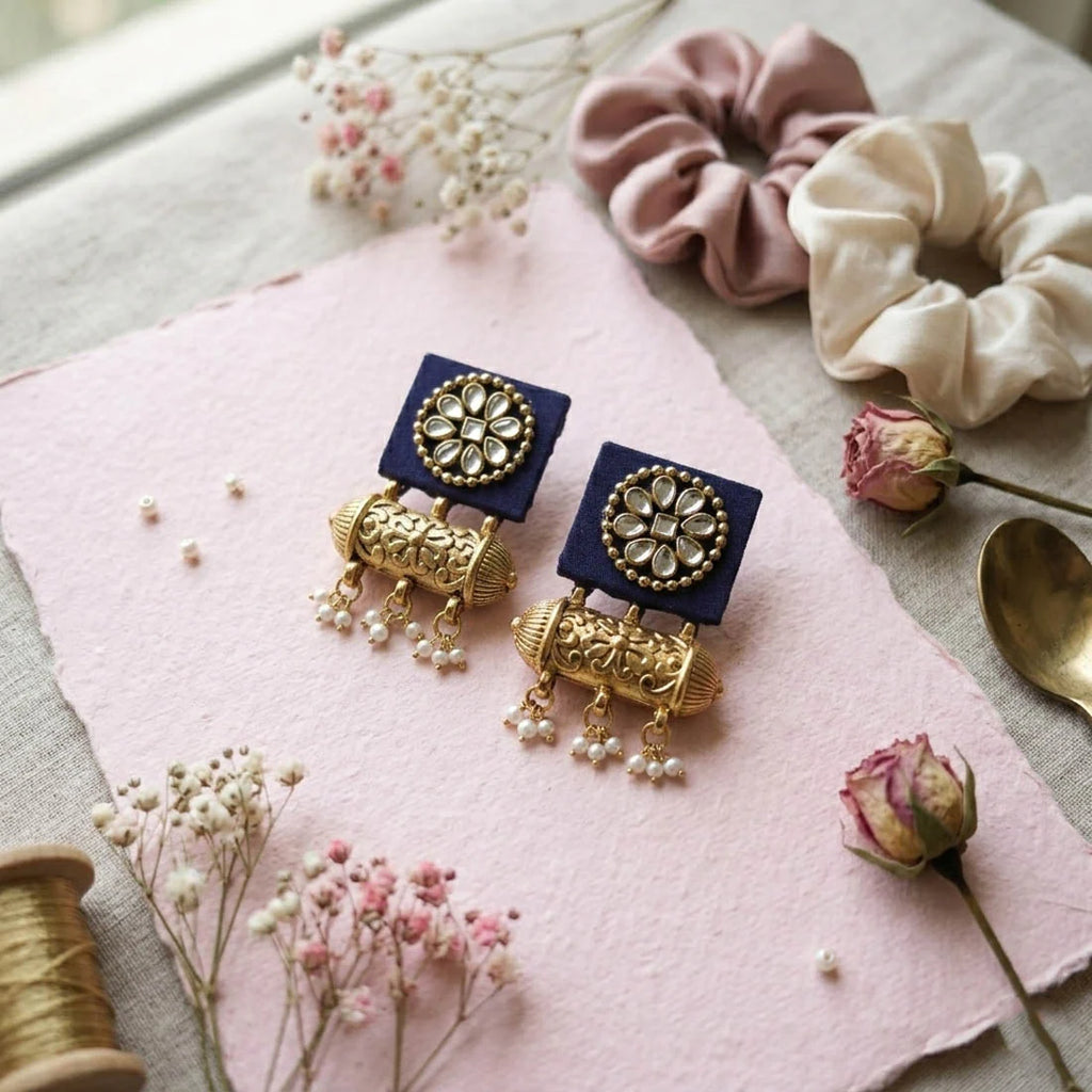 Stylish Handcrafted Earrings Modern Ethnic Fusion Jewelry Design