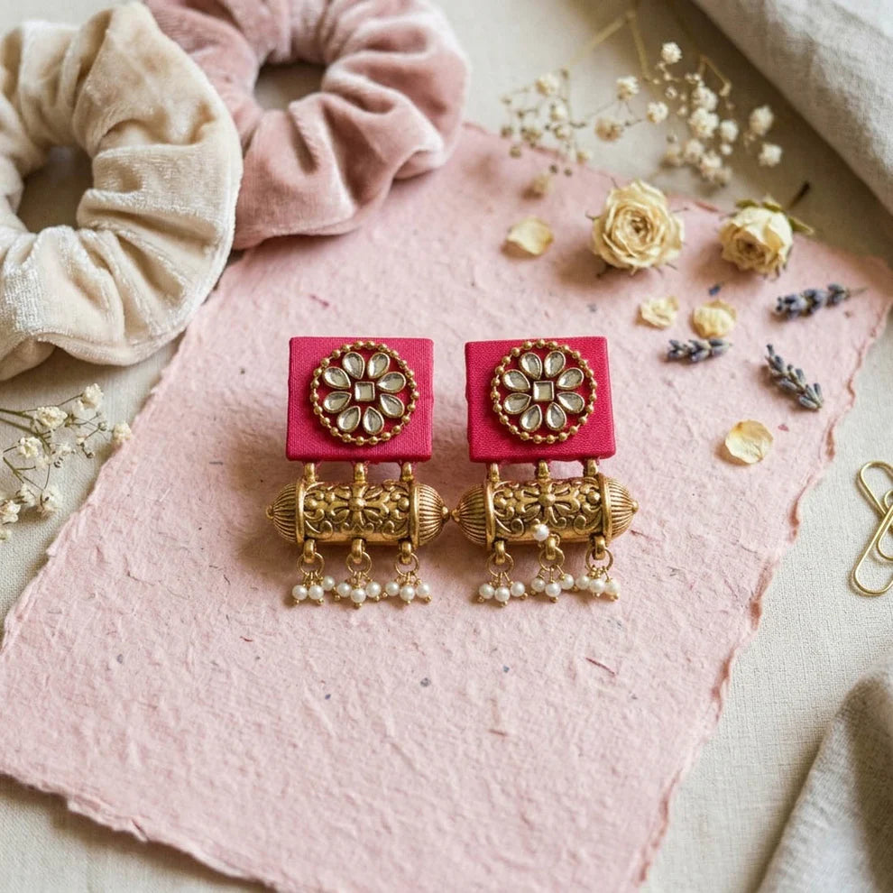Stylish Handcrafted Earrings Modern Ethnic Fusion Jewelry Design