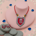 Attractive Multi Color Wooden Handcraft Necklace Set With Polished Wooden Beads - Multi