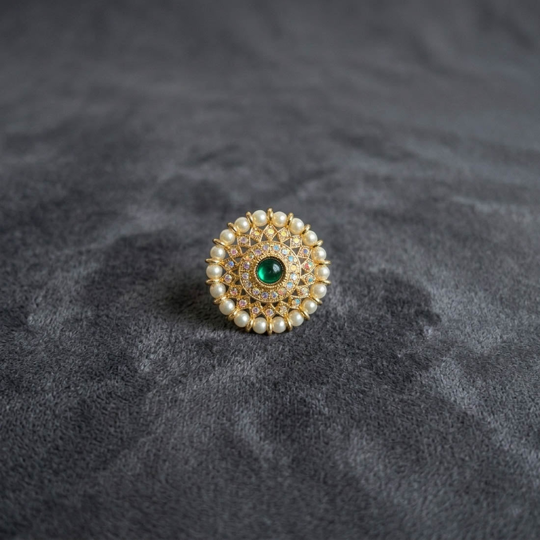 Green Color Elegant Fashion Rings Classic Ethnic Jewelry Style - Green
