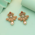 Rani Color Matte Gold Earrings Highlighting Cultural Elegance And Detailed Metal Artistry - Rani