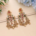 Rani & Green Color Festive Designer Matte Gold Earrings - Rani & Green