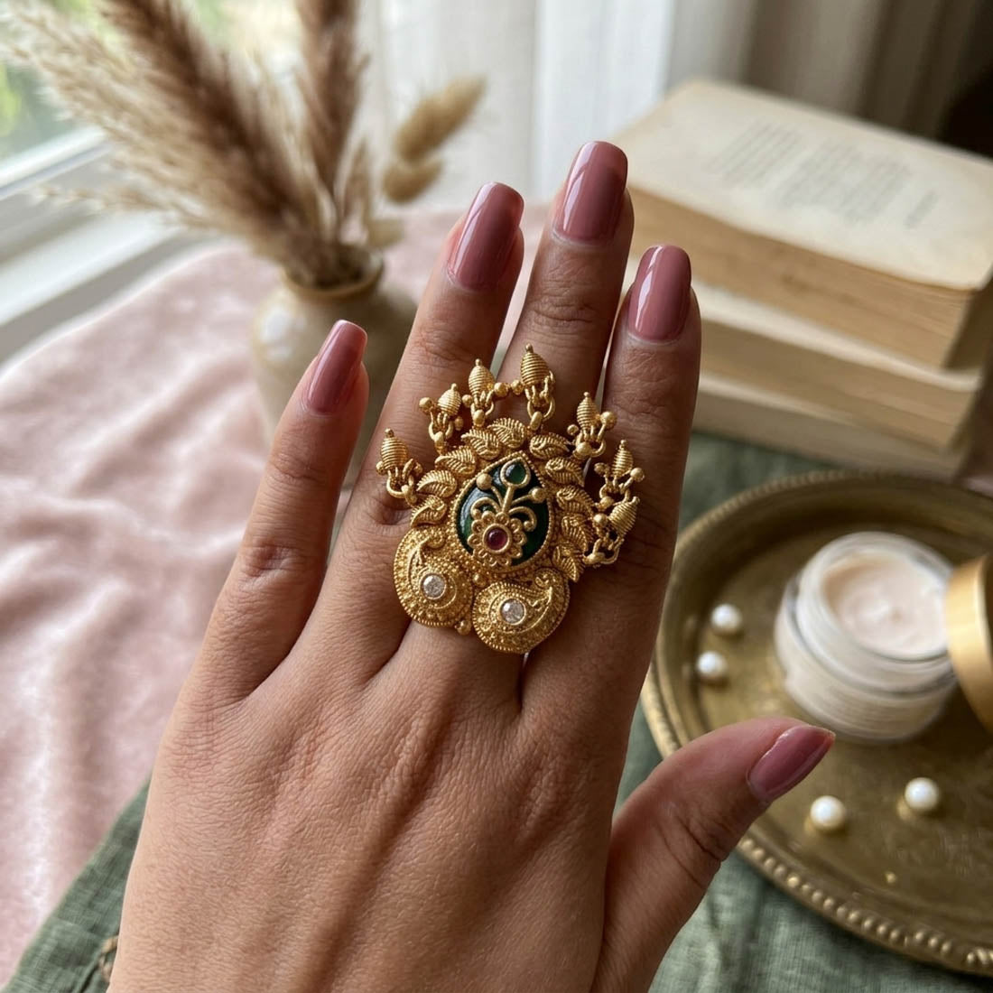 Matte Gold Rings Elegant Lightweight Daily Wear Jewelry Design