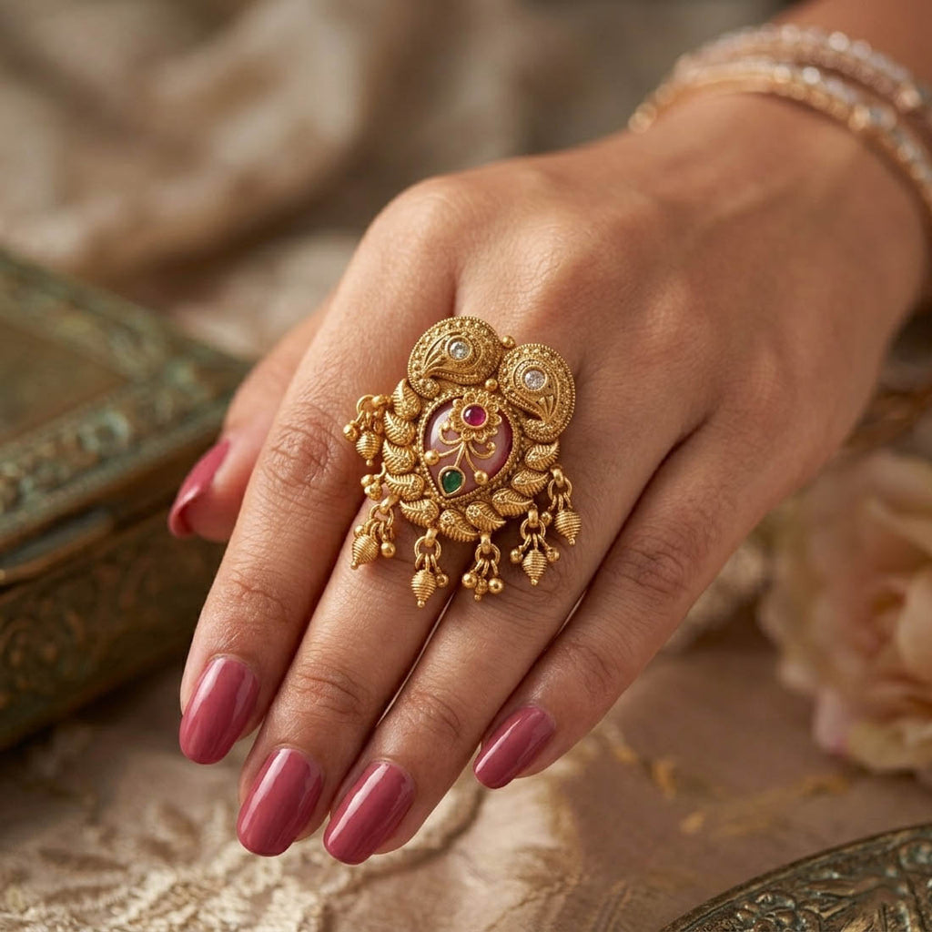 Matte Gold Rings Elegant Lightweight Daily Wear Jewelry Design