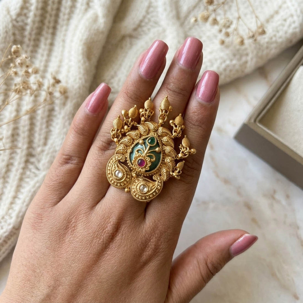 Matte Gold Rings Elegant Lightweight Daily Wear Jewelry Design