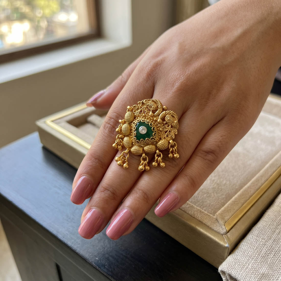 Matte Gold Rings Elegant Lightweight Daily Wear Jewelry Design
