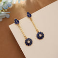 Blue Color Meenakari Earrings Elegant Traditional Ethnic Party Wear Jewelry Design