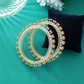 Gold Color 1 Pair Of Fashion Bangle - Gold / 2.4